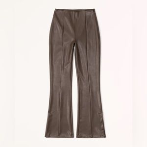 Abercrombie Brown Vegan Leather Split Hem Pants